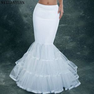 Nixuanyuan Lycra Tulle Wit Mermaid Trompet Stijl Trouwjurk Petticoat Crinoline Slip