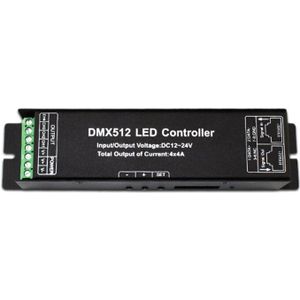 4CH DC12-24V Rgb Rgbw Dmx 512 Controller Rgb Rgbw Led DMX512 Decoder 4 Channel X 4A Voor Led Strip Licht