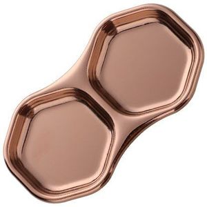 Goud Rvs Schotel Keuken Gebruiksvoorwerp Boter Plaat Kruiden Soja Schotel Metalen Dessert Trays Servies Azijn Saus Snack Schotel