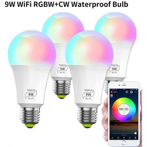 Led Wifi Smart Lamp 9W Lamp Rgbw + Cw Licht Geluid Licht Controle Kleur Verlichting Lamp E26 E27 B22 waterdichte Thuis Commerciële Verlichting