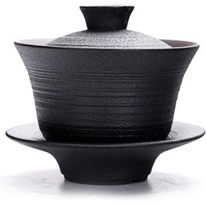 Zwart aardewerk kung fu thee set Zen stijl keramische theeceremonie maken cover kom hand houden pot terrine keramische theewaar