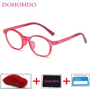 Dohohdo Baby Anti-Blauw Licht Brilmontuur Rood Roze Groen Frame Kinderen Goggle Vlakte Bril Kids Brillen eyewear