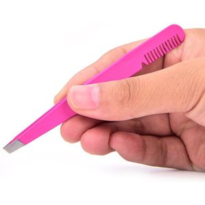 10Cm Rvs Wenkbrauw Pincet Met Kleine Kam Gezicht Ontharing Wenkbrauw Clip Vrouwen Cosmetica Beauty Make-Up Tool