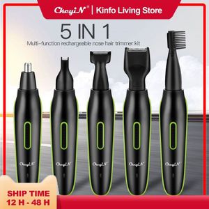 5 In 1 Usb Oplaadbare Elektrische Neus Tondeuse Kit Wenkbrauw Oor Neus Trimmer Scheerapparaat Bakkebaarden Baard Scheermes Scheren Machine 45
