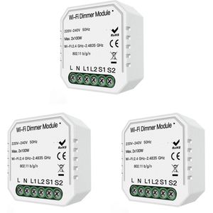 Alexa Google 10A Tuya App Smartlife App Verborgen Wifi Smart Home Dimmer Voor Led Lampen 2 Manieren 2 Gang 110V/120V/220V/230V