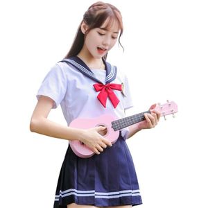 Japanse Stijl School Uniformen Vrouw Sailor Navy Cosplay Kostuums Collage Student Korte Mouw Jk Uniform Top Plooirok