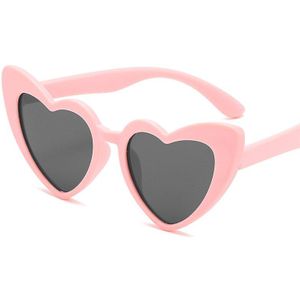 Rubber Polaroid Baby Meisje Vissen Zonnebril Voor Kinderen Hart TR90 Zwart Roze Rood Zonnebril Voor Kids Gepolariseerde Flexibele