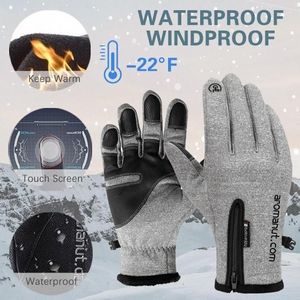 Koude-Proof Ski Handschoenen Snowboard Waterdicht Riding Winter Handschoenen Fietsen Pluis Warme Handschoenen Voor Touchscreen Koud Weer Winddicht