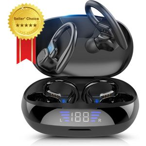 Verbeterde Oortelefoon Bluetooth Draadloze Hoofdtelefoon Voor Smartphone 5.0 Sport Gaming Headsets Tws Oordopjes Oorhaak Met Microfoon