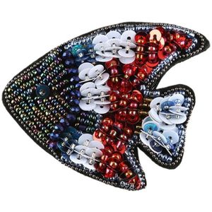 Kralen Strass Doek Patch Stickers Marine Animal Naaien Embleem Badge Kwallen Diy Kleding Applique Kleding Naaibenodigdheden