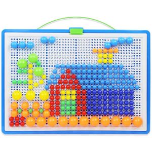 Mozaïek Pegboard Kids Educatief Speelgoed 296 Pcs Paddestoel Nagels Jigsaw Puzzels Leren Speelgoed Fping