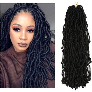 Alirobam Nu Locs Haak Hair 24 Inch Faux Locs Krullend Haar Synthetische Vlechten Hair Extensions Voor Vrouwen Natural Black