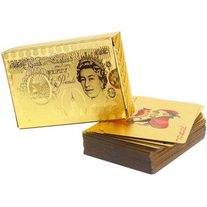 24K Gold Diamond Folie Poker Carta Luxe Speelkaarten Waterdicht Dek Van Kaarten Plastic Speelkaarten In/Outdoor game