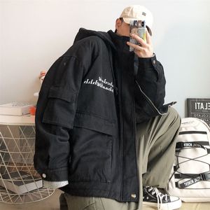 Privathinker Winter Warm Casual Mannen Parka Koreaanse Streetwear Mode 3 Kleuren Jas Grafische Gedrukt Classic Zwart Parka