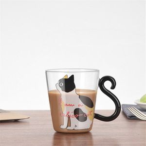 Koffie Glazen Mok Brief Gedrukt Melk Thee Koffie Cup Cocktail Glazen Beker Transparant Mokken Handgemaakte Drinkware Paar