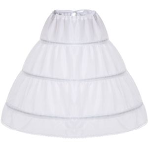 Kids Meisjes Petticoat Slip Met 3 Hoops Onderrok Slip Voor Bloem Meisjes Full Length Wedding Onderrok A-lijn Crinoline Rok