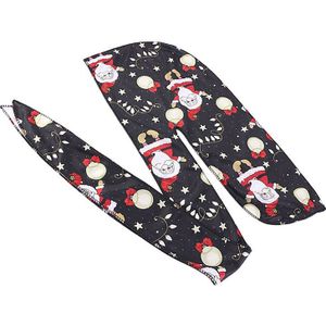 Kerst Print Silky Durag Headwrap Papa En Baby Tulband Bandana Haarbanden Kids Hoofddoek Lange Staart Hoed Haaraccessoires