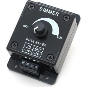 Zwart Led Dimmer Dc 12V 24V 8A Verstelbare Helderheid Controller Switch Lamp Strip Driver Enkele Kleur Licht voeding