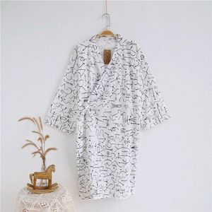 Mannen Yukata Nachtkleding Dunne Ademende Zomer Japanse Stijl Kimono Pijama Katoen Badjas Gown Drie Kwart Mouw Pyjama Sets