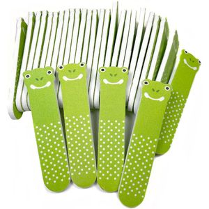 50Pcs Mini Nail Buffer Bestanden Groene Kikker Vorm Schuurpapier Vinger Tips UV Gel Polish Buffing Bestanden Manicure Salon Schoonheid gereedschap