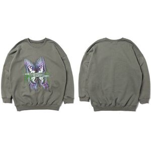 Vlinder Effect Gedrukt Fleece Sweatshirts Mannen Harajuku Mode Toevallige Lange Mouwen Katoenen Trui Streetwear