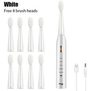 Ultra Sonic Sonic Elektrische Tandenborstel Oplaadbare Tand Borstels Wasbaar Elektronische Whitening Tanden Borstel Volwassen Timer Borstel