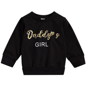 0-3Y Casual Pasgeboren Baby Meisje Lange Mouwen Brief Print Sweater Hoodies Herfst Kleding