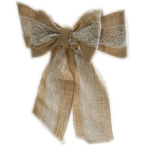 BIT. FLY 5 stks/partij Vintage kant Jute Stoel Sjerpen Strikjes Wedding Stoel Knoop Decoratie Voor Lente Romantische Wedding Party