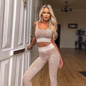 Yoga Fitness Pak Vrouwen Print Strakke Hoge Taille Naadloze Legging + Print Strakke Korte Top Gym Kleding Sportwear Vrouw yoga Set