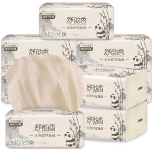 10 Packs/Set 3-Layer Bamboe Pulp Natuurlijke Kleur Papier Binnenlandse Papier Servet Kleine Pakket Catering Toiletpapier f001