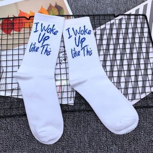 Chaozhu Humor Woorden Engels Wit Zwart Neon Fluorescent Green Unisex Vrouwen Mannen Straat Straat Control Ik Wakker Als Dit sokken