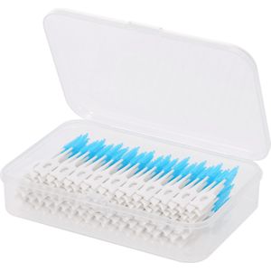 160 Stuks Dental Floss Interdentale Borstel Tanden Stick Tandenstoker Tandenstokers Borstel Zachte Siliconen Double-Ended Oral Care Borstel schoon