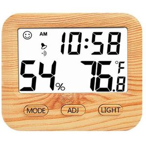 Elektronische Digitale Temperatuur Vochtigheid Meter Kleine Thuis Indoor Hoge Precisie Backlight Houten Graan Thermometer Hygrometer # CO