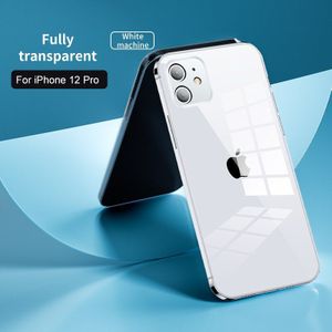 Ihaitun Luxe Glas Case Voor Iphone 12 Pro Max Gevallen Ultra Dunne Transparante Glas Cover Voor Iphone 12 Pro Soft rand