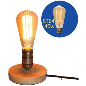 Houten Aluminium Tafellamp Retro Loft Bureau Edison Lamp 110 V/220 V Nachtlampje Bureaulamp Slaapkamer/ woonkamer/Cafe Lam