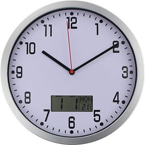 -Timelike Klassieke Temperatuur Display Wandklok Moderne Digitale Plasitc Klok Quartz Horloge Retro Relogio De Parede