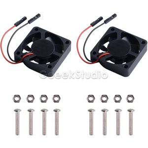 1 Set 2 Pack 40*40*10 Transparant/Zwart Koelventilator 4010 Blauw Licht Rgb Led Kleur schroef Voor Raspberry Pi 4B/3 B +/3