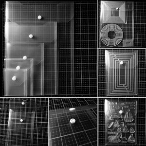 10Pc Transparant Draagbare Opbergtas Winkel Metalen Stansmessen Siliconen Stempel Bump Template Kaart Cover Opslag Card Cover