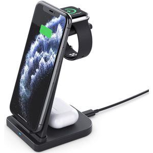 3 In 1 Draadloze Oplader Voor Iphone 11 Xs Xr X 8 Airpods Apple Horloge 6 Se 5 4 3 2 Opladen Stand Voor Iwatch Samsung Huawei Xiaomi