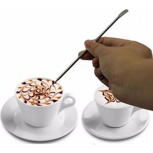 5 pcs Koffie Latte Cappuccino Bloem Pin Stipa DIY Fancy Koffie gereedschap Guirlande Naald Roestvrij Staal Gesneden Stok Art Pen