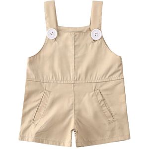 0-24M Baby Kid Baby Meisje Jongen Overalls Bib Broek Solid Button Straight Causale Romper Outfit Kleding