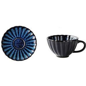 Antowall Oven Glazuur Blauwe Keramische 180Ml Traditionele Chinese Stijl Blauw Persoonlijkheid Koffie Kop En Schotel Set Mok China
