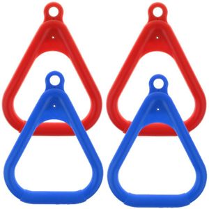 4 Stuks Trapeze Bar Kids Swing Plastic Ringen Diy Vervanging (Rood Blauw)