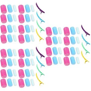 3 Sets /28Pcs Zelfklevende Nylon Hair Curler Set Nuttig Haar Rollen Krultang Set Draagbare Kappers Gegolfd clips Tool