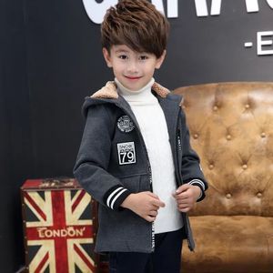 Winter Wol &amp; Blends Jas Voor Jongen 2022 Koreaanse Versie Mode Dikker Warm Houden Kapmantel Casual Kinderen kleding