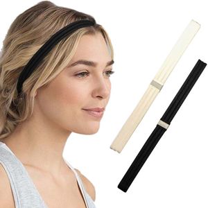 2Pcs Yoga Hoofdband Zweetband Sport Haarband Anti-Slip Siliconen Strip Fitness Hoofddeksels Elastische Haarband Reflecterende Strips