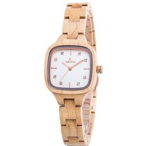 Luxe Houten Horloge Voor Vrouwen 100% Natuurlijke Rode Sandelhout Horloge Met Mode Vierkante Wijzerplaat Hout Horloge Analoog Quartz Horloges