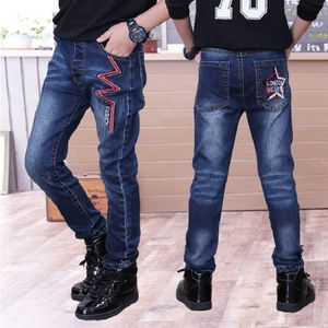 Kids Casual Broek Kleding Jongens Slanke Rechte Jeans Jonge Kinderen Mode Denim Lange Broek Elastische Taille Pants4-12year