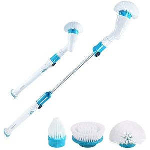 Elektrische Spin Scrubber Draadloze Oplaadbare Badkamer Scrubber Borstel Multi-Functionele Met Vervangbare Opzetborstels