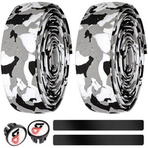 Racefiets Lijm Stuur Riem Fiets Bar Wraps Tape Camouflage Fiets Handvat Riemen 6Pcs